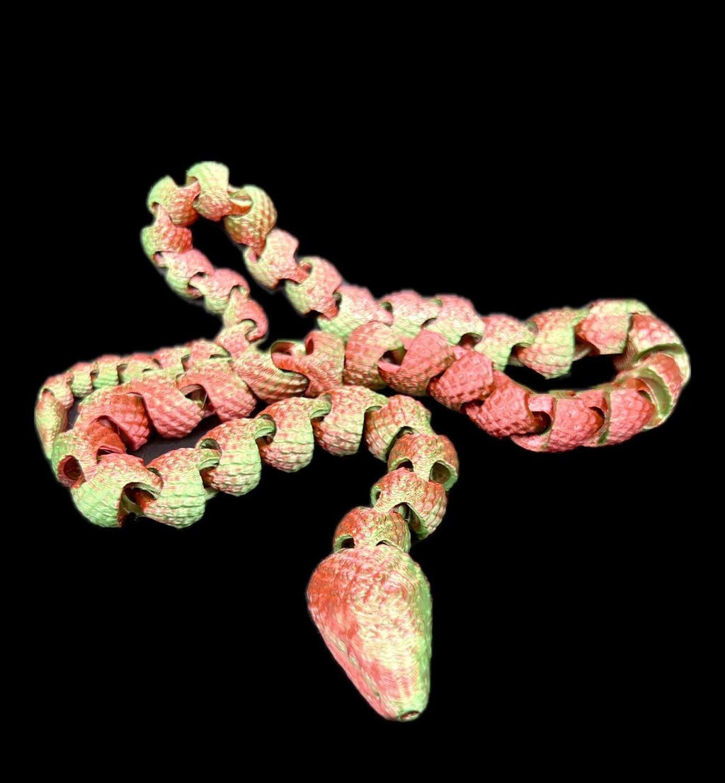 3D-Printed Fully Articulated 24-Inch Snake with Dragon Egg Storage | Flexible Reptile Toy, Fidget, and Fantasy Décor