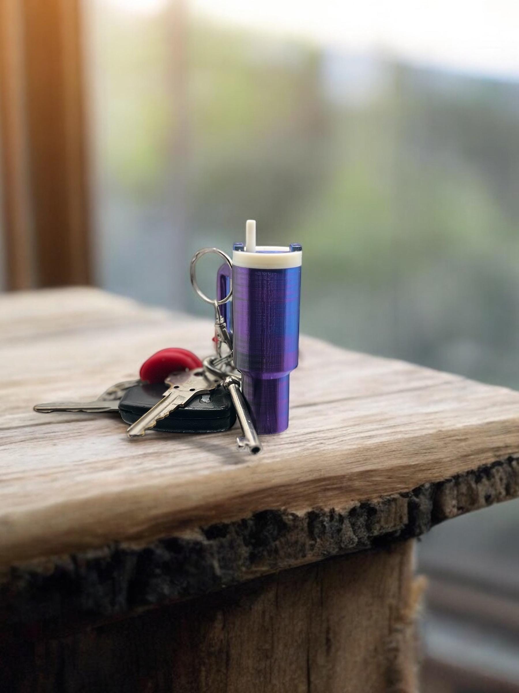 Mini Tumbler Cup Keychains | 3D-Printed Personalized Accessories | Cute Travel Mug Keychain Gift