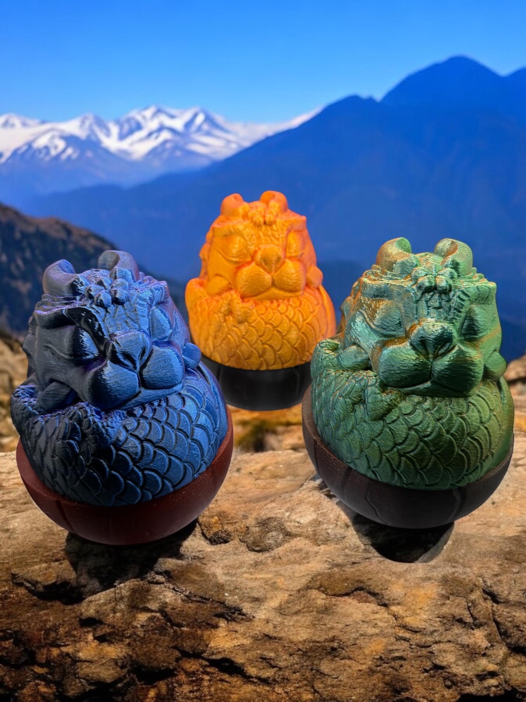 3D-Printed Dragon Egg | Sleeping Dragon Egg | Fantasy Dragon Decor, Collectible Gift, Dragon Lover’s Home Decor