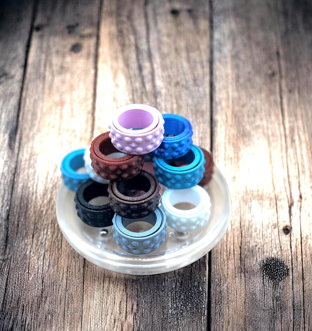 Spinner Ring Fidget | Stress Relief Toy | 3D-Printed Fidget Ring | Value Bundle
