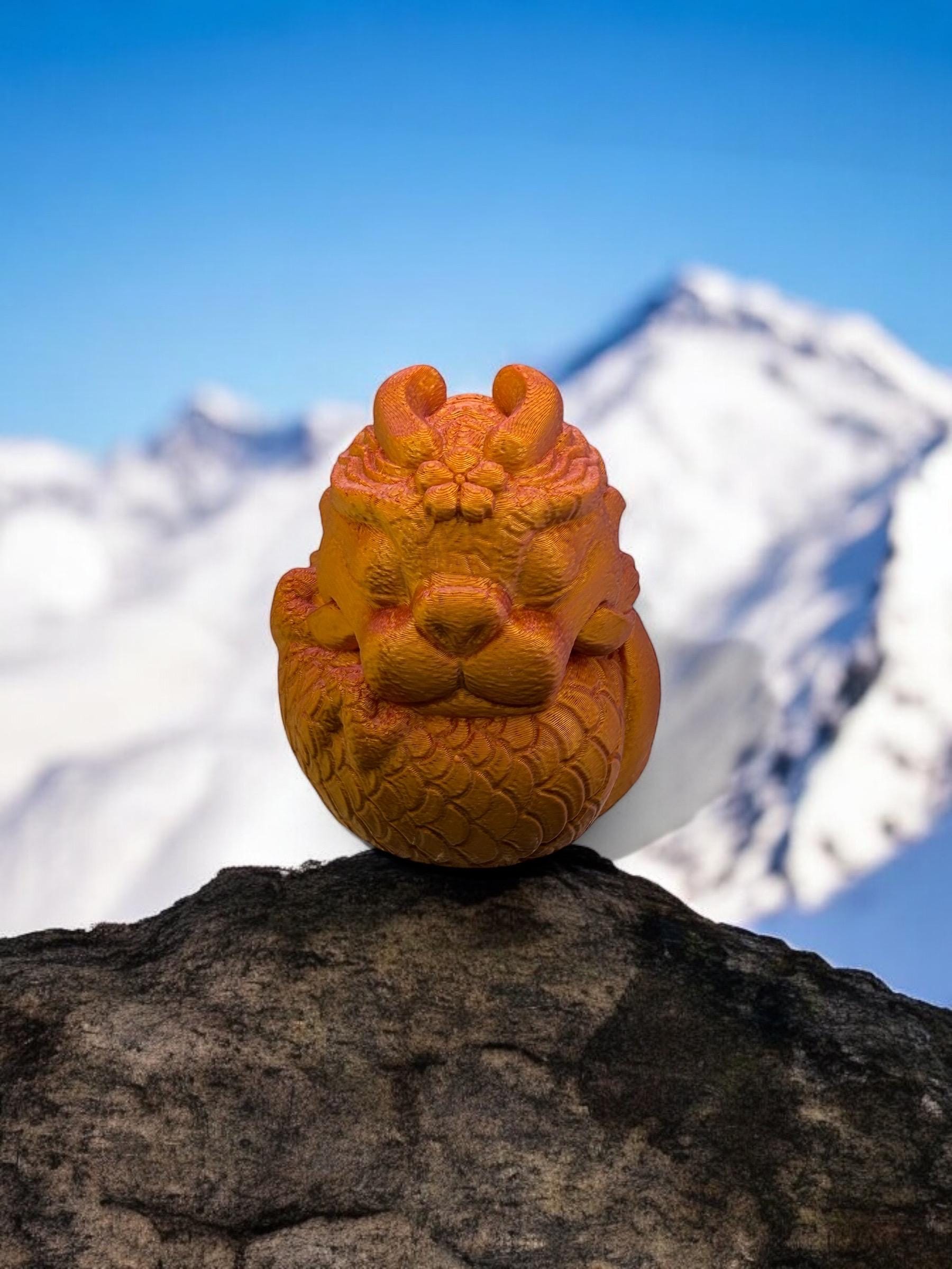 3D-Printed Dragon Egg | Sleeping Dragon Egg | Fantasy Dragon Decor, Collectible Gift, Dragon Lover’s Home Decor