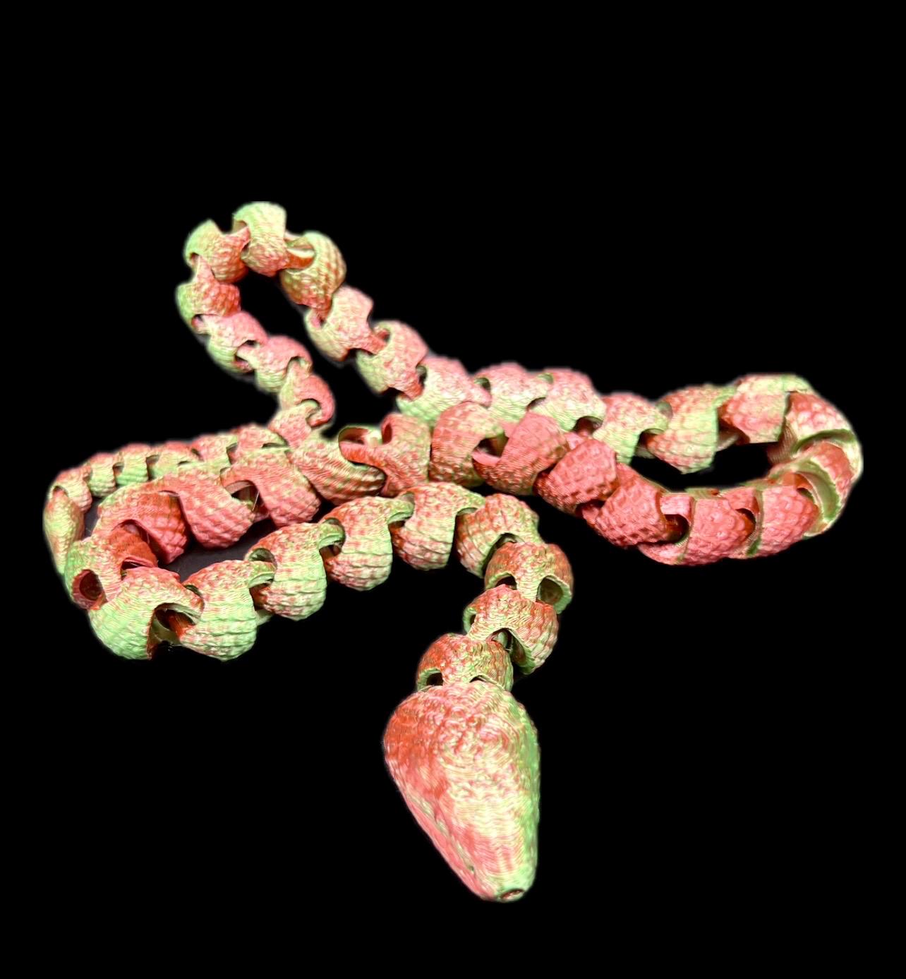 3D-Printed Fully Articulated 24-Inch Snake | Flexible & Lifelike Reptile Toy, Fidget, or Fantasy Décor