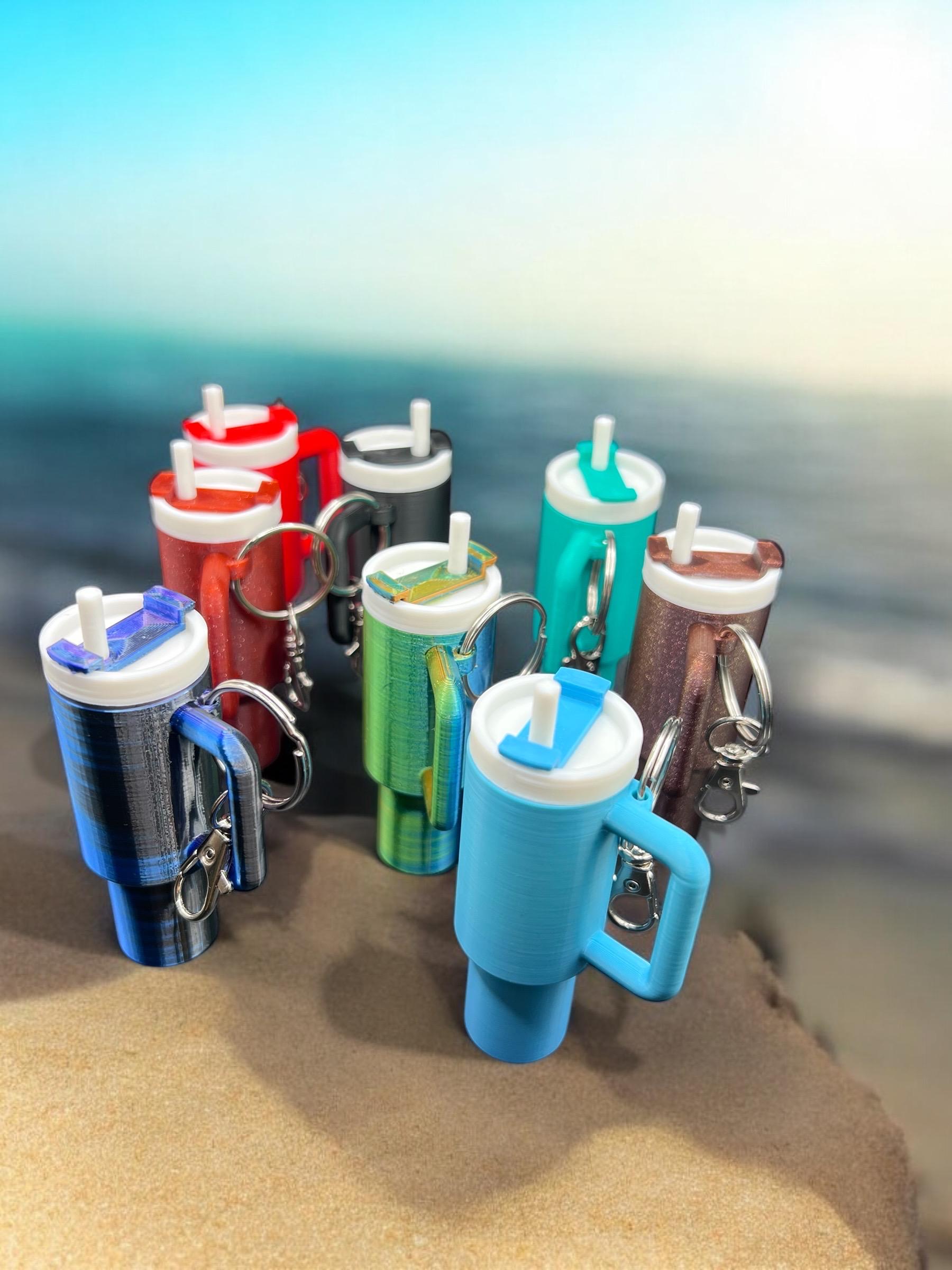 Mini Tumbler Cup Keychains | 3D-Printed Personalized Accessories | Cute Travel Mug Keychain Gift