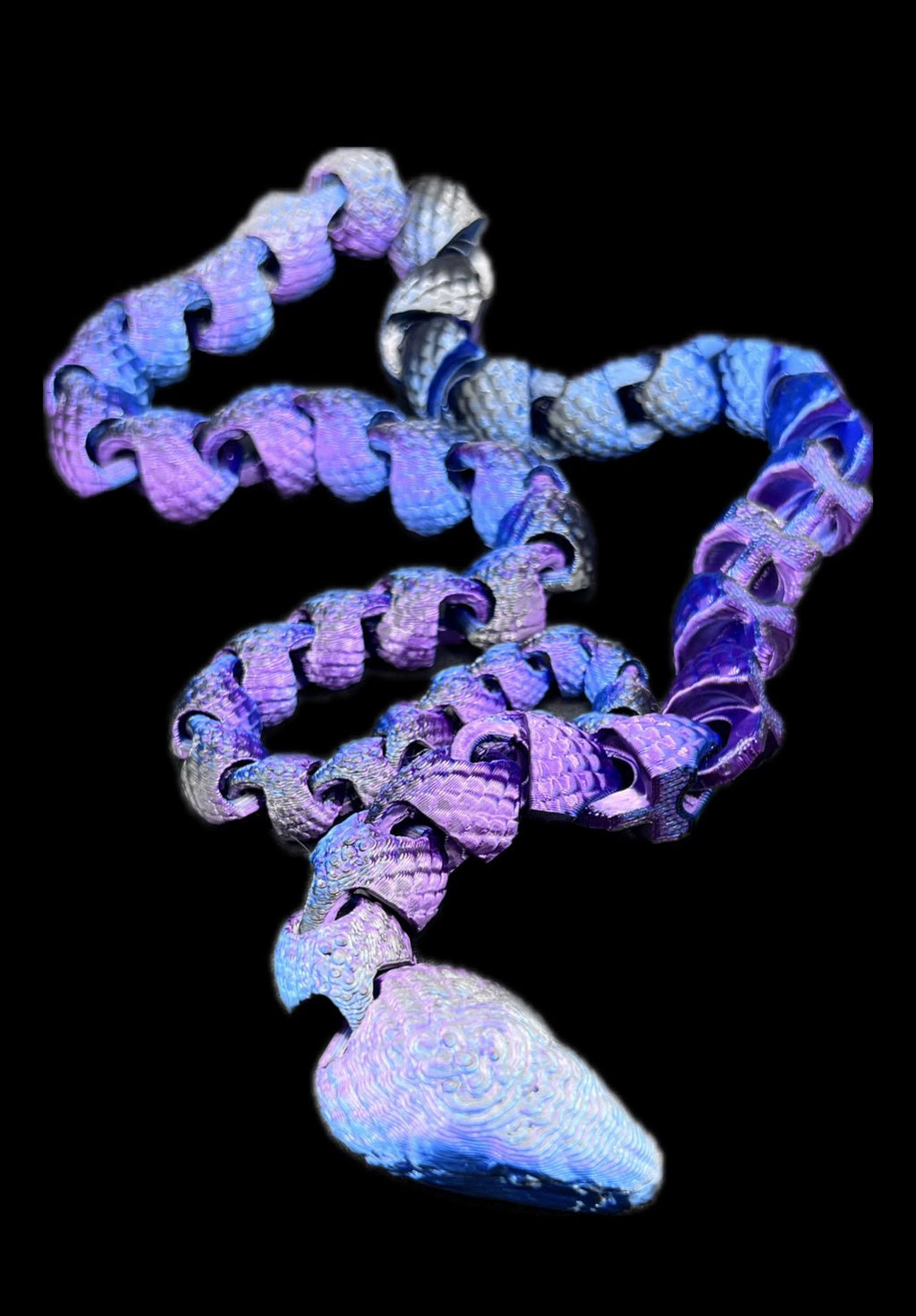 3D-Printed Fully Articulated 24-Inch Snake with Dragon Egg Storage | Flexible Reptile Toy, Fidget, and Fantasy Décor