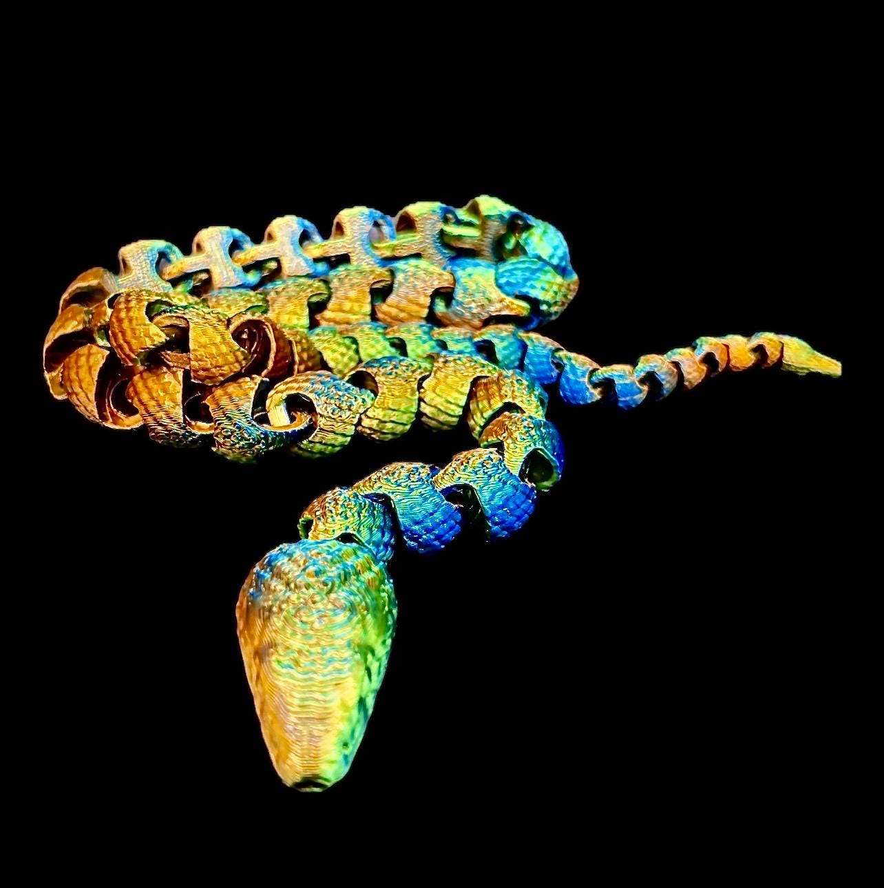 3D-Printed Fully Articulated 24-Inch Snake | Flexible & Lifelike Reptile Toy, Fidget, or Fantasy Décor