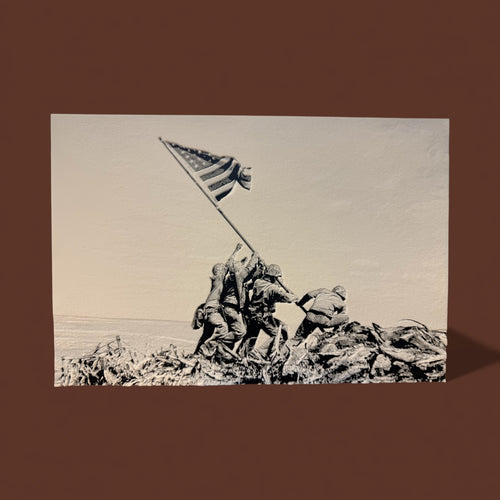 Iconic Iwo Jima Flag Raising 3D Printed Sculpture – Hue Forge FDM Full Color Print | Patriotic Marine Corps Memorial Art