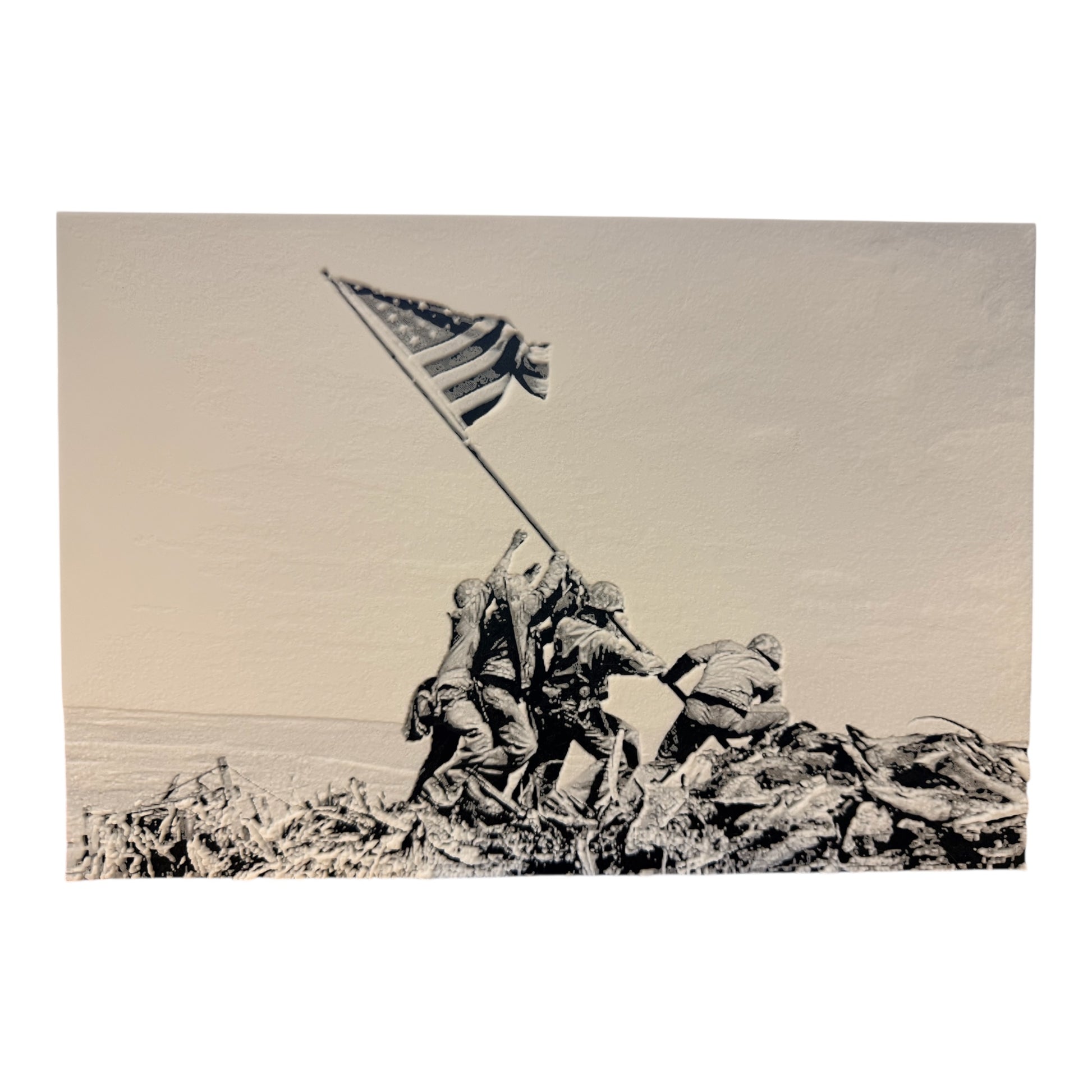 Iconic Iwo Jima Flag Raising 3D Printed Sculpture – Hue Forge FDM Full Color Print | Patriotic Marine Corps Memorial Art