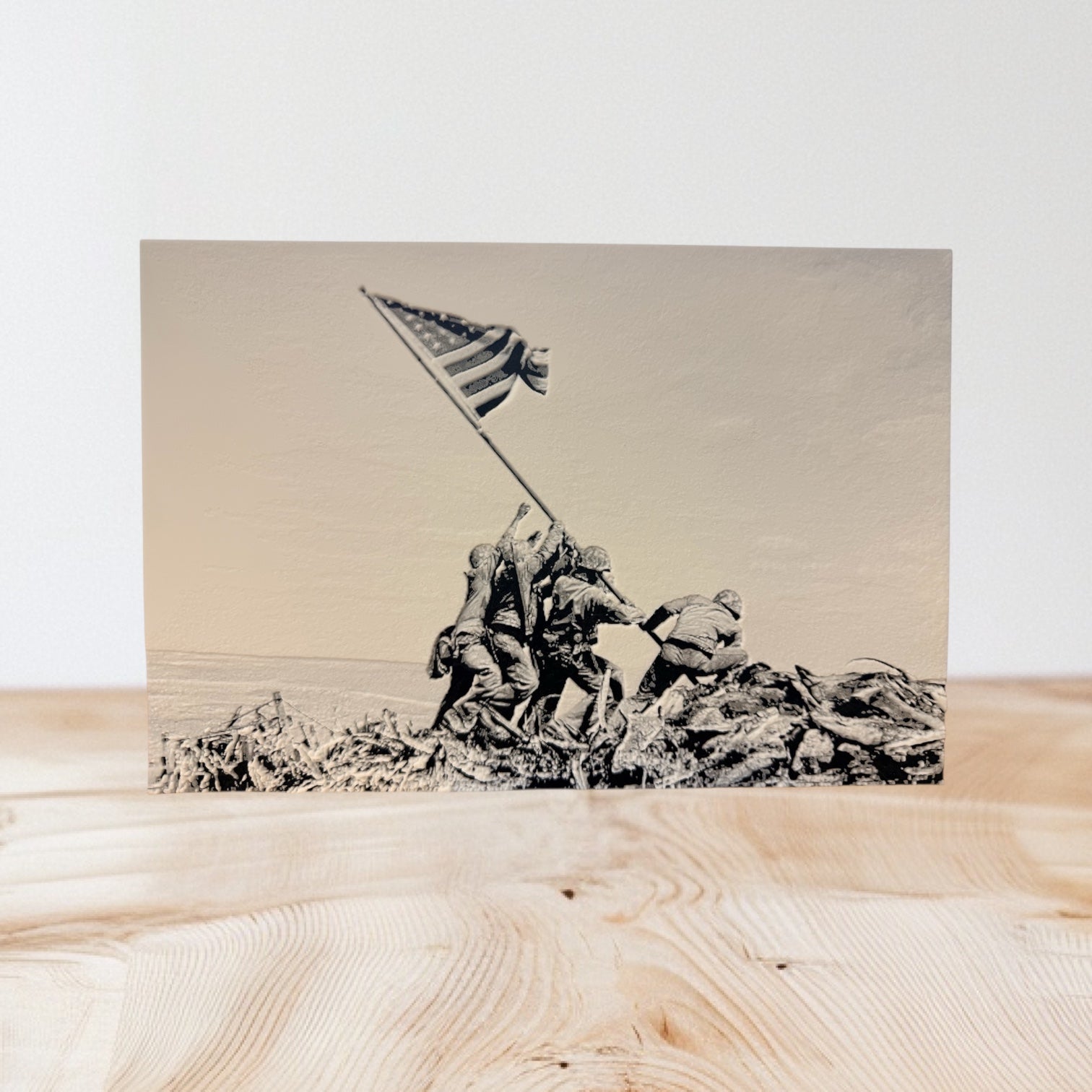 Iconic Iwo Jima Flag Raising 3D Printed Sculpture – Hue Forge FDM Full Color Print | Patriotic Marine Corps Memorial Art