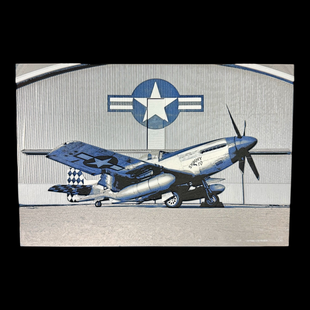 WWII P-51 Mustang “Shimmy IV” 3D Print - Hue Forge Aviation Wall Art (10” x 7”)