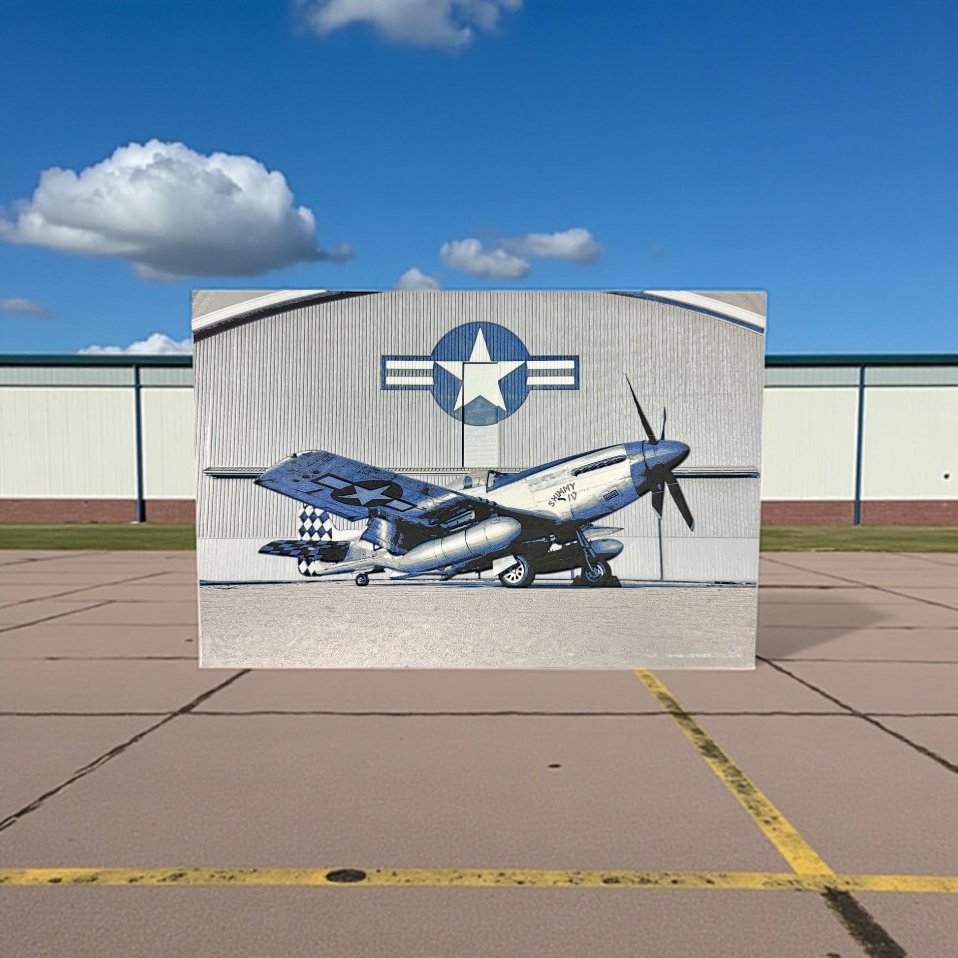 WWII P-51 Mustang “Shimmy IV” 3D Print - Hue Forge Aviation Wall Art (10” x 7”)