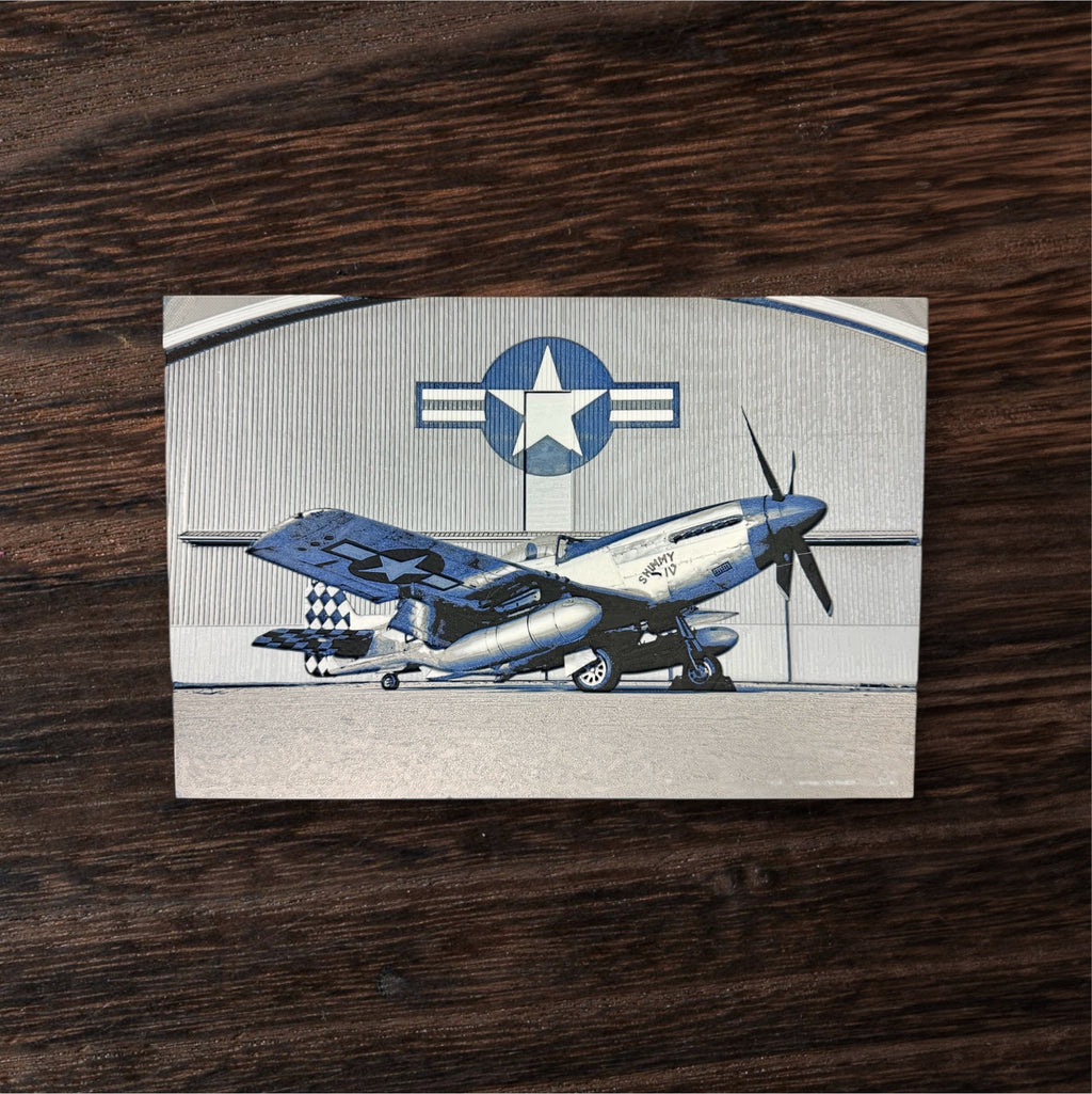WWII P-51 Mustang “Shimmy IV” 3D Print - Hue Forge Aviation Wall Art (10” x 7”)