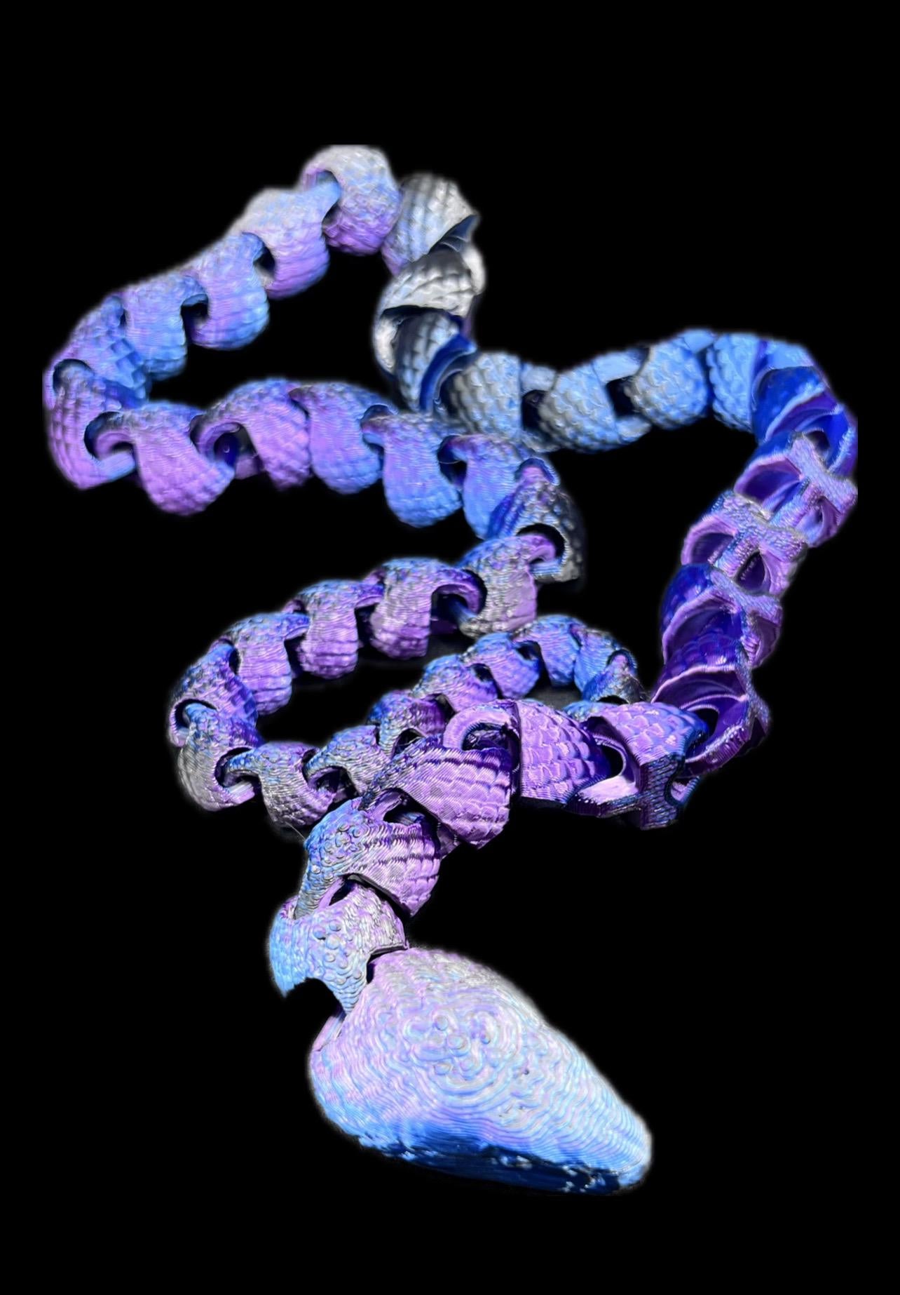 3D-Printed Fully Articulated 24-Inch Snake | Flexible & Lifelike Reptile Toy, Fidget, or Fantasy Décor