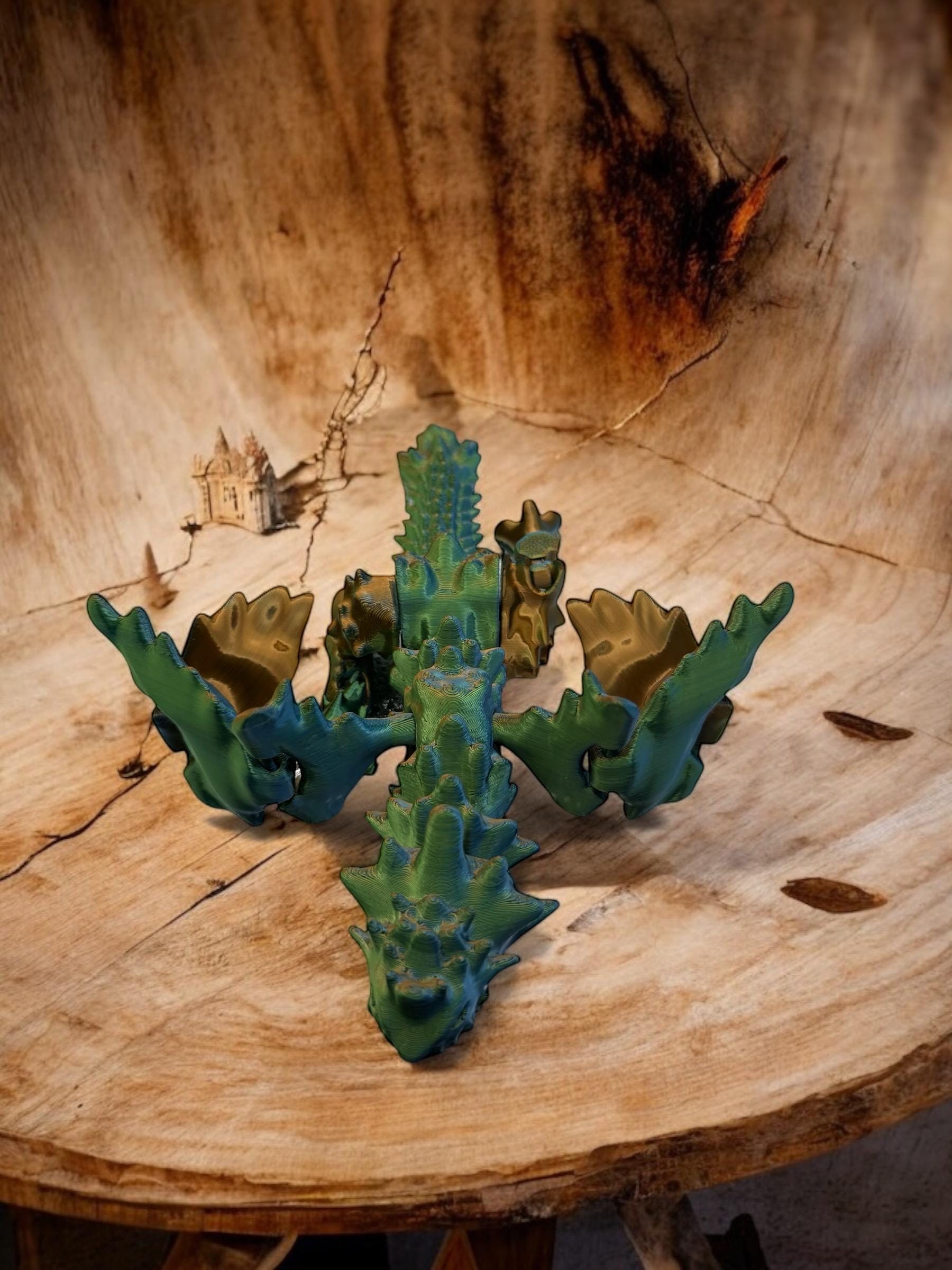 3D Printed Winged Bone Spirit Dragon - Fantasy Decor, D&D Gift