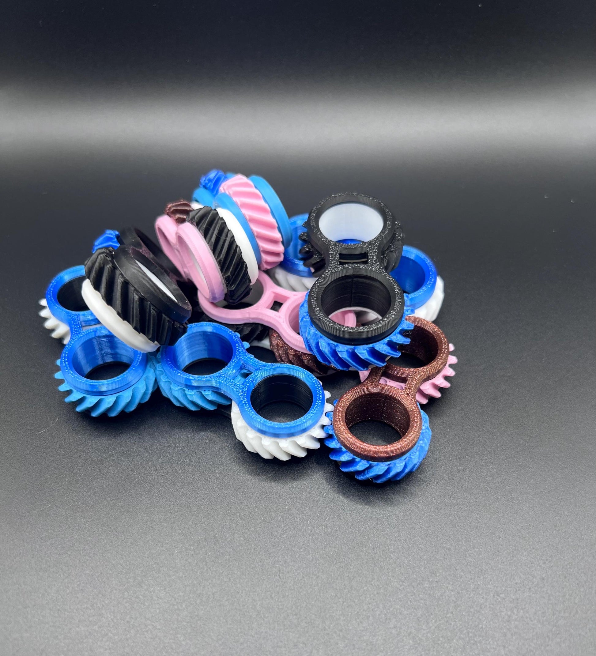 Interchangeable Gear Fidgets - Set of 6 | 3D-Printed Sensory Toys for Stress Relief & Focus