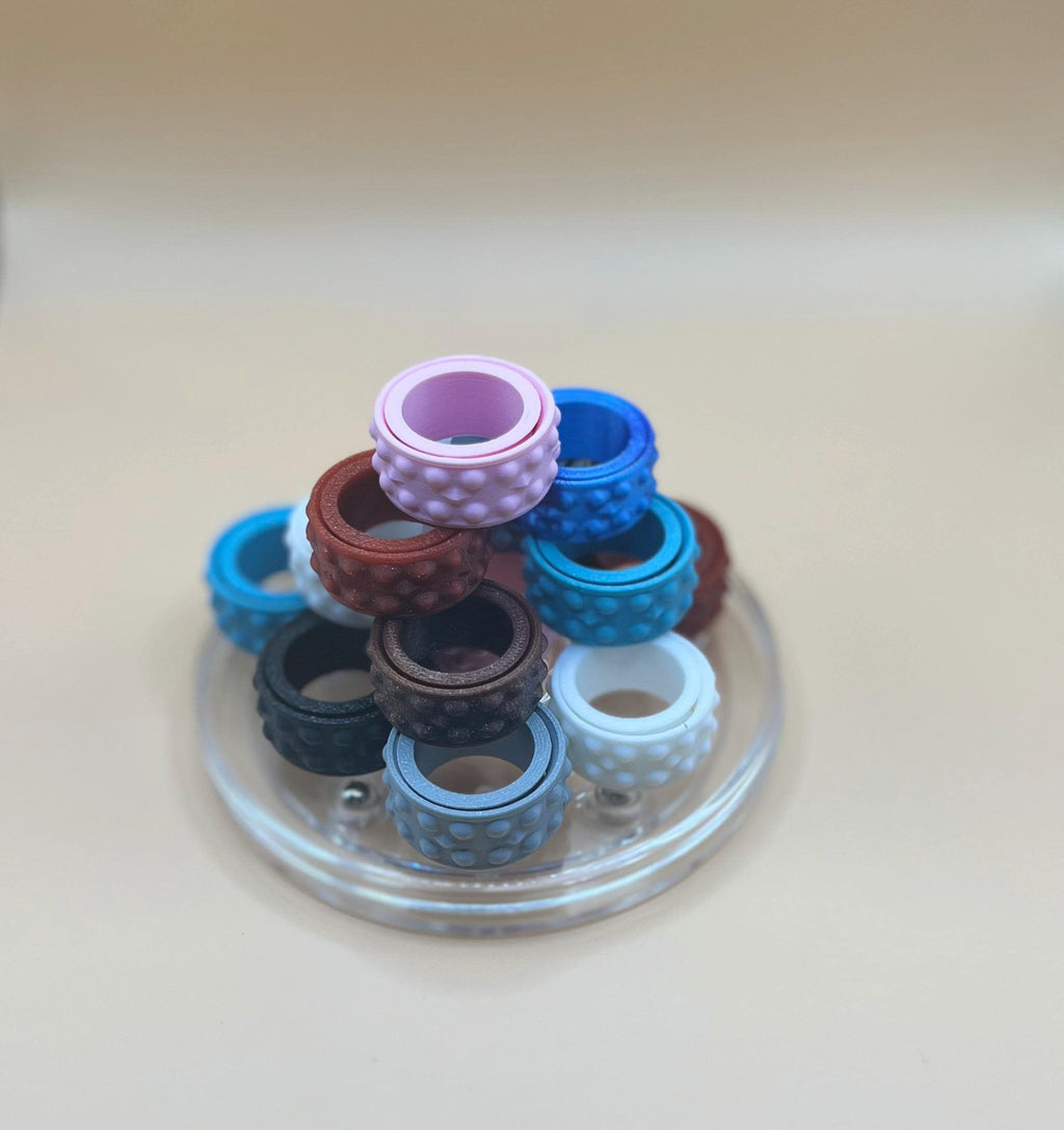 Spinner Ring Fidget | Stress Relief Toy | 3D-Printed Fidget Ring | Value Bundle