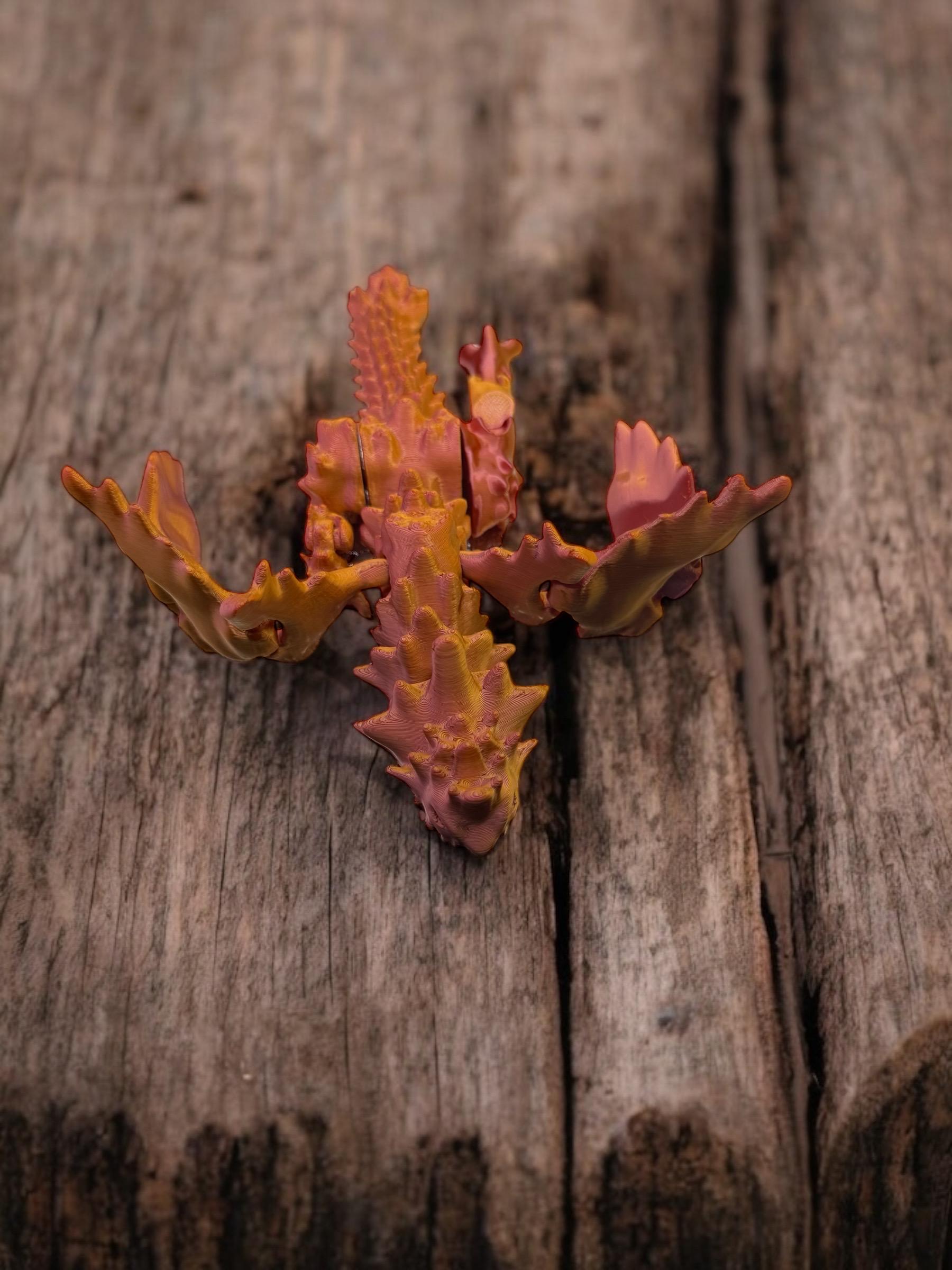 3D Printed Winged Bone Spirit Dragon - Fantasy Decor, D&D Gift