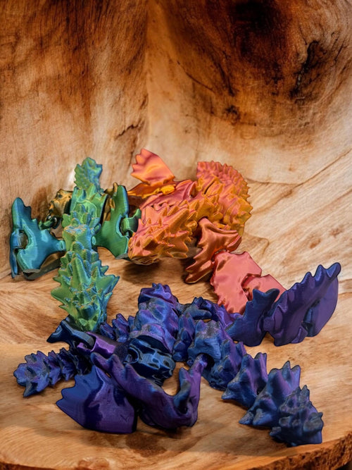 3D Printed Winged Bone Spirit Dragon - Fantasy Decor, D&D Gift
